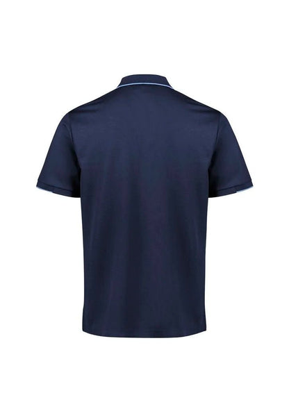 Biz Collection Men's Focus Short Sleeve Polo UPF 50+ in Black/white