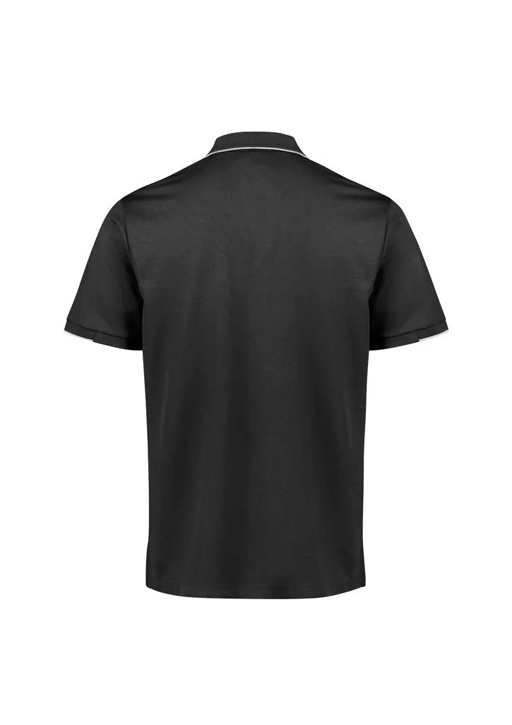 Biz Collection Men's Focus Short Sleeve Polo UPF 50+ in Black/red