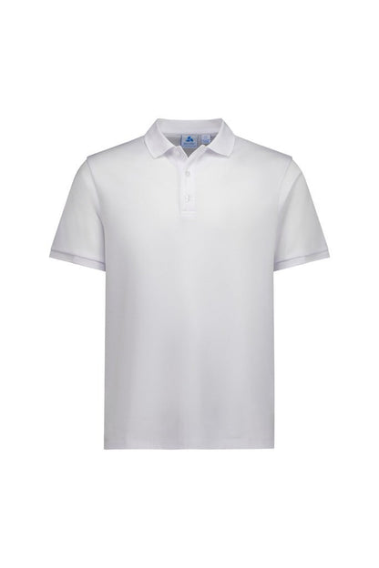 Biz Collection Men's Focus Short Sleeve Polo UPF 50+ in Navy/white