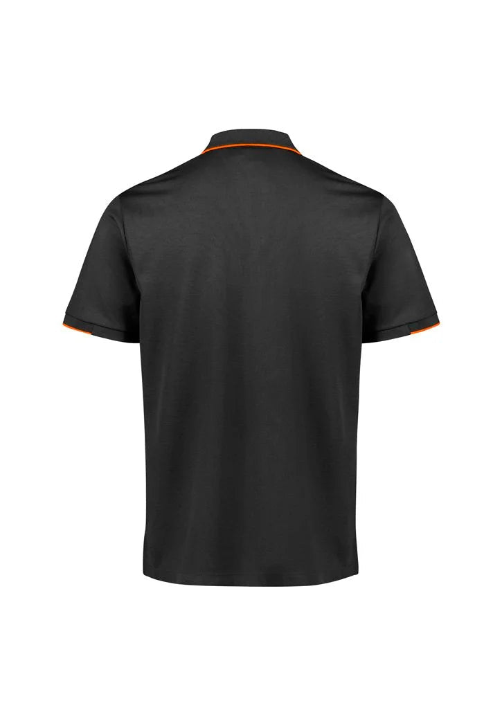Biz Collection Men's Focus Short Sleeve Polo UPF 50+ in Black/red