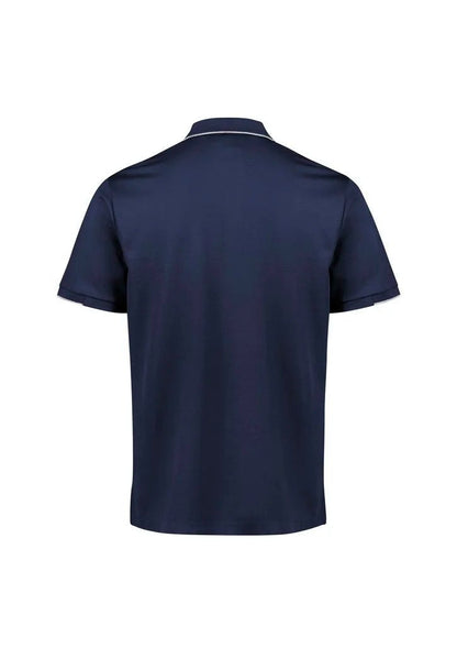 Biz Collection Men's Focus Short Sleeve Polo UPF 50+ in Black/white