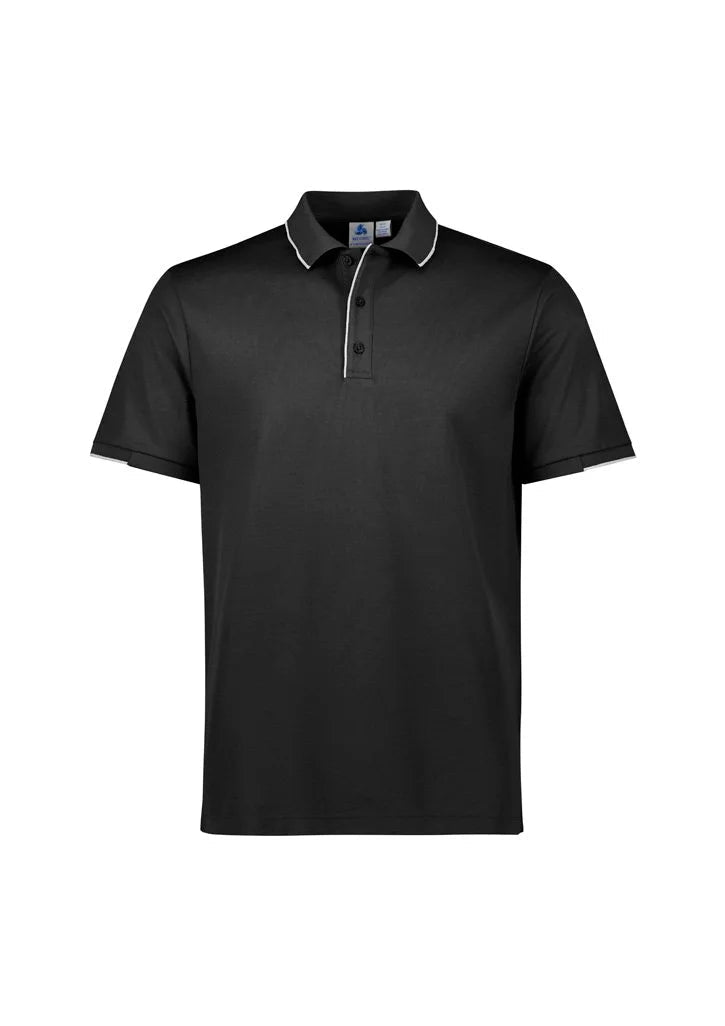 Biz Collection Men's Focus Short Sleeve Polo UPF 50+ in Black/red