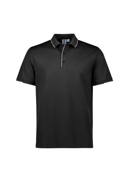 Biz Collection Men's Focus Short Sleeve Polo UPF 50+ in Black/red