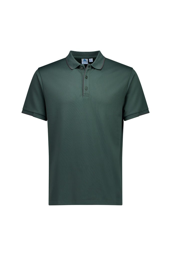 Biz Collection Men's Focus Short Sleeve Polo UPF 50+ in Navy/white
