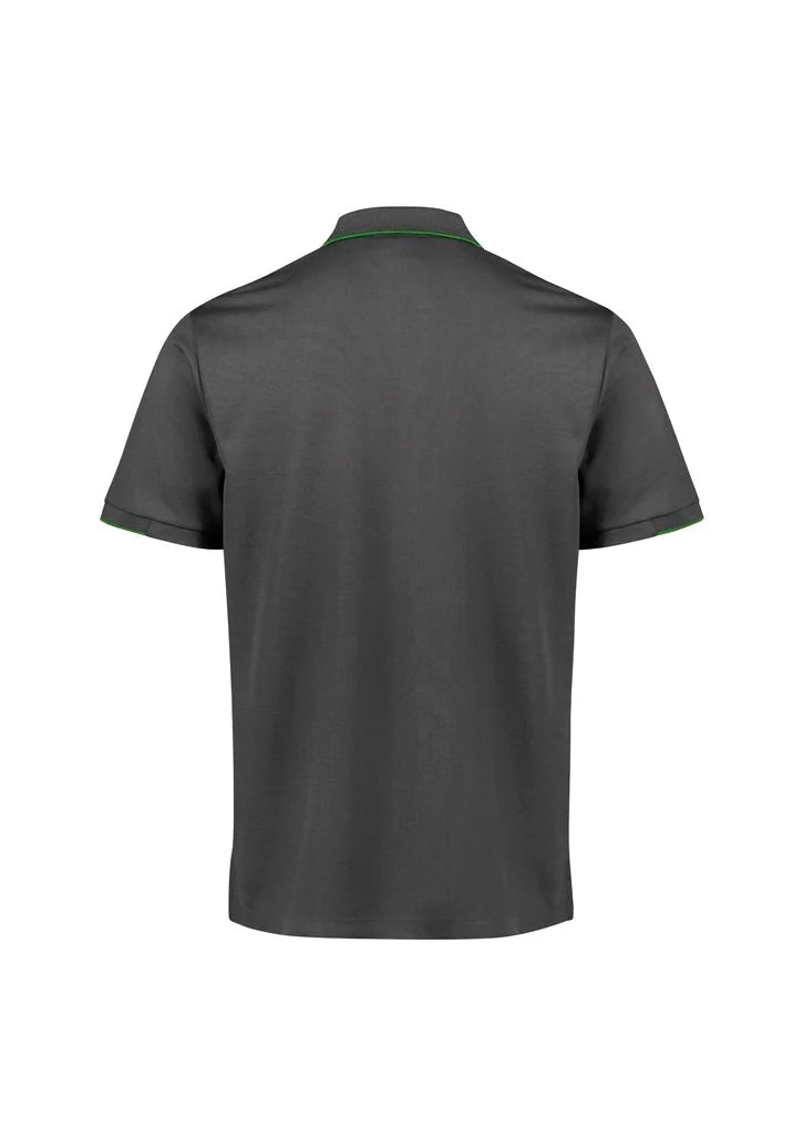 Biz Collection Men's Focus Short Sleeve Polo UPF 50+ in Navy/white
