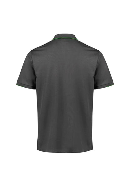 Biz Collection Men's Focus Short Sleeve Polo UPF 50+ in Navy/white