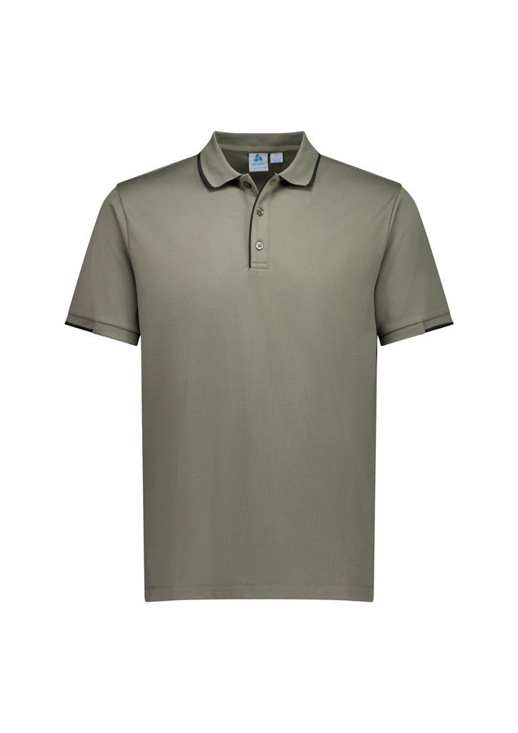 Biz Collection Men's Focus Short Sleeve Polo UPF 50+ in Navy/white