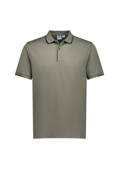 Biz Collection Men's Focus Short Sleeve Polo UPF 50+ in Navy/white
