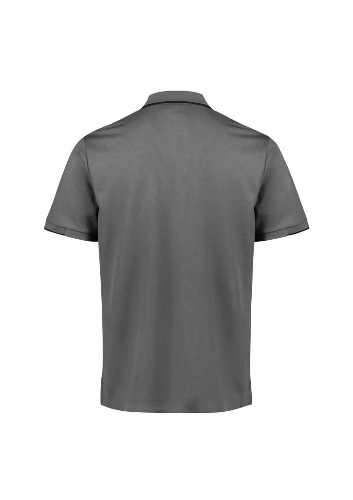 Biz Collection Men's Focus Short Sleeve Polo UPF 50+ in Black/red