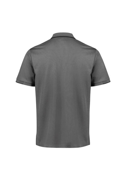 Biz Collection Men's Focus Short Sleeve Polo UPF 50+ in Black/red