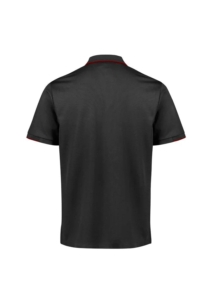Biz Collection Men's Focus Short Sleeve Polo UPF 50+ in Black/red