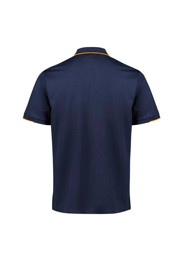 Biz Collection Men's Focus Short Sleeve Polo UPF 50+ in Black/white