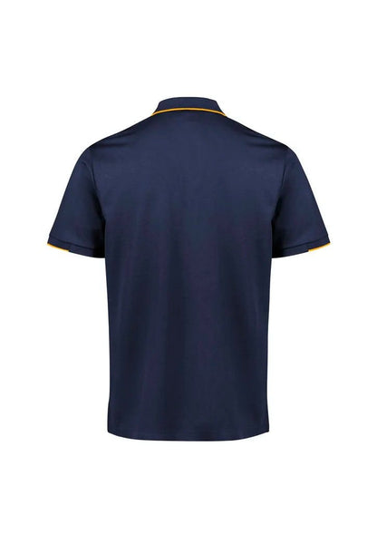 Biz Collection Men's Focus Short Sleeve Polo UPF 50+ in Black/white
