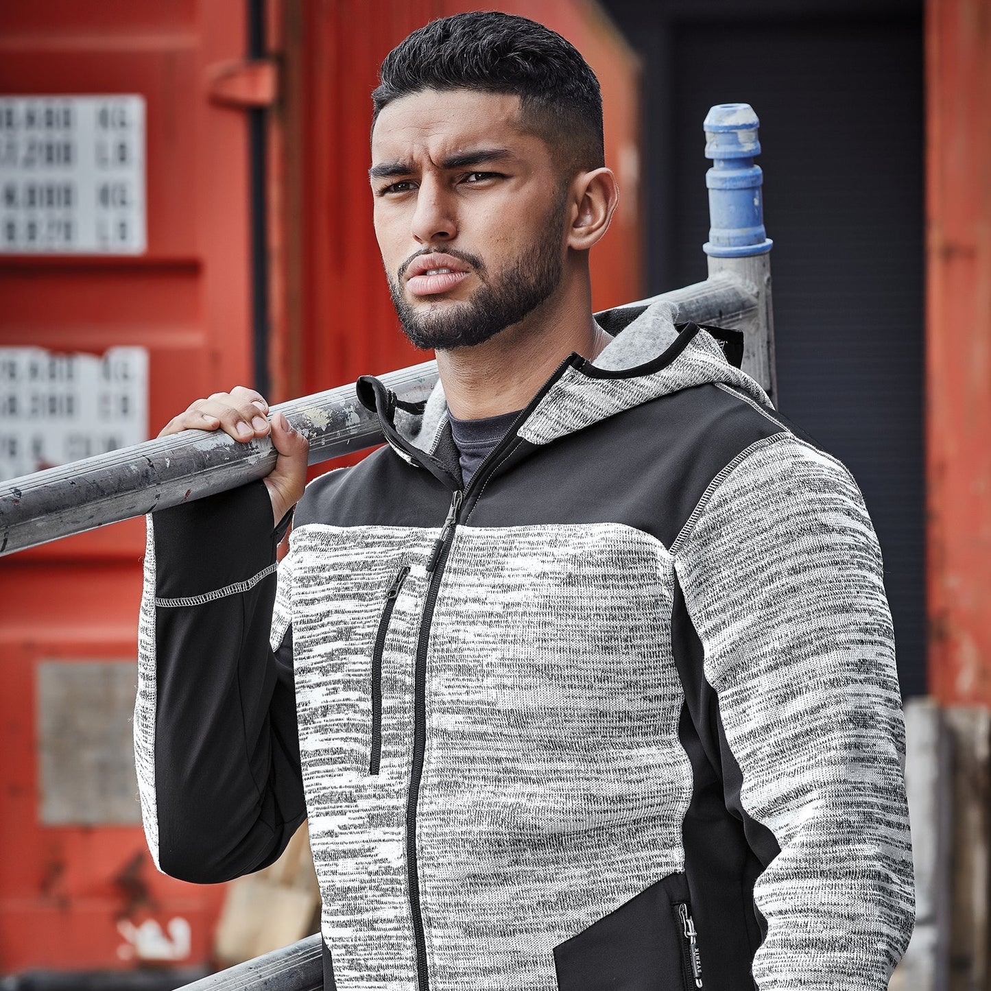 Mens Full Zip Streetworx Knit Hoodie UPF 50+ - SunSafe Australia