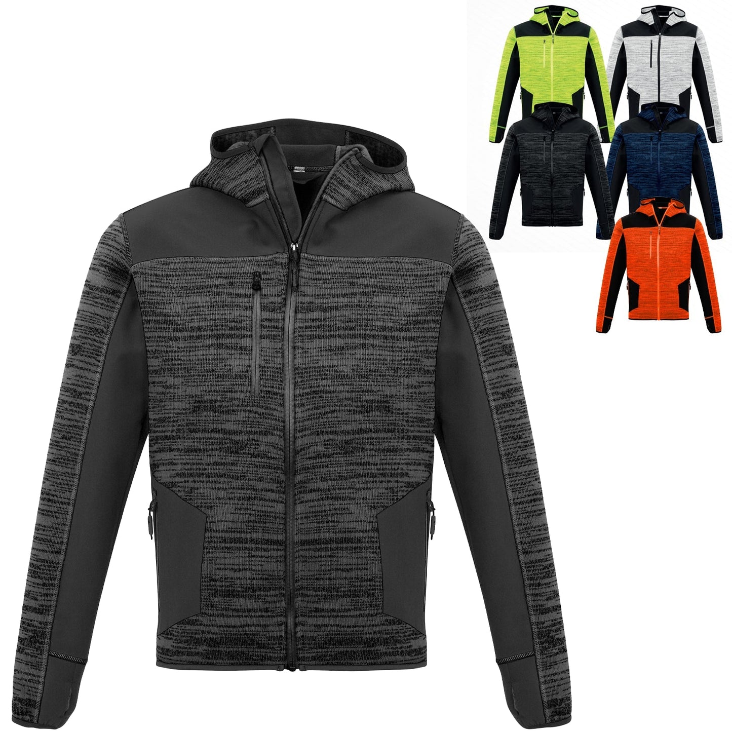 Mens Full Zip Streetworx Knit Hoodie UPF 50+ - SunSafe Australia