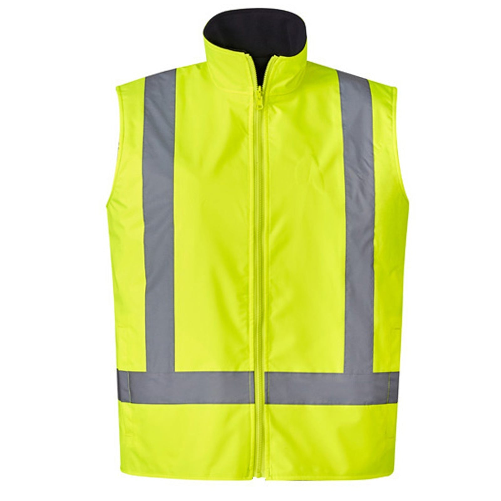 Men’s Hi - Vis 4 - in - 1 Waterproof Jacket with Reversible Fleece Vest – 3,000mm Rated - SunSafe Australia