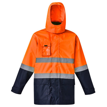Men’s Hi - Vis 4 - in - 1 Waterproof Jacket with Reversible Fleece Vest – 3,000mm Rated - SunSafe Australia
