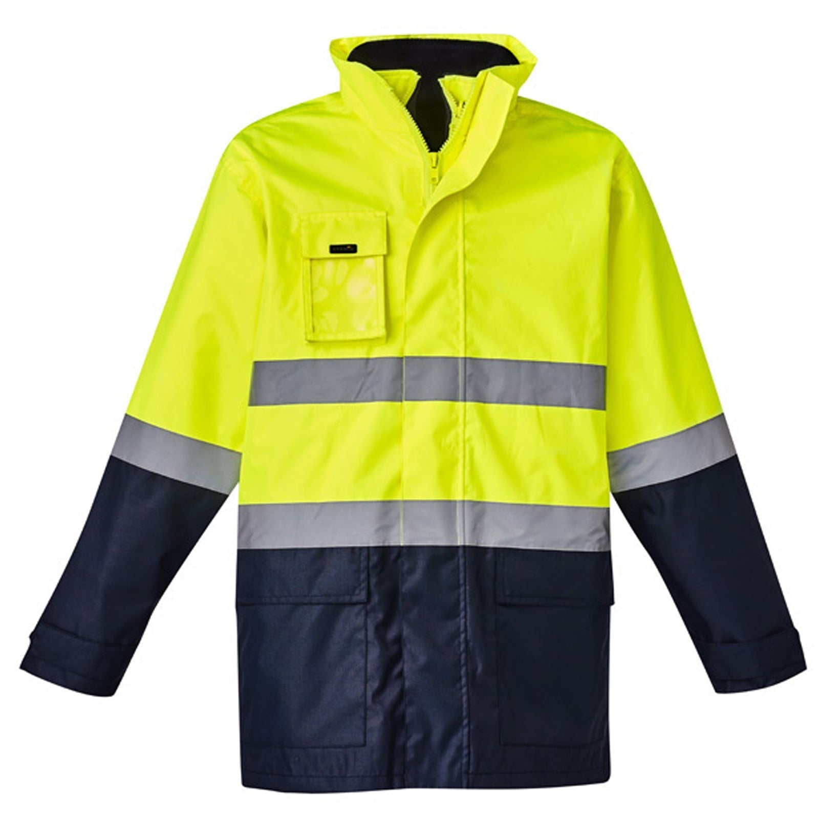 Men’s Hi - Vis 4 - in - 1 Waterproof Jacket with Reversible Fleece Vest – 3,000mm Rated - SunSafe Australia