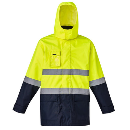 Men’s Hi - Vis 4 - in - 1 Waterproof Jacket with Reversible Fleece Vest – 3,000mm Rated - SunSafe Australia