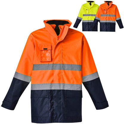 Men’s Hi - Vis 4 - in - 1 Waterproof Jacket with Reversible Fleece Vest – 3,000mm Rated - SunSafe Australia