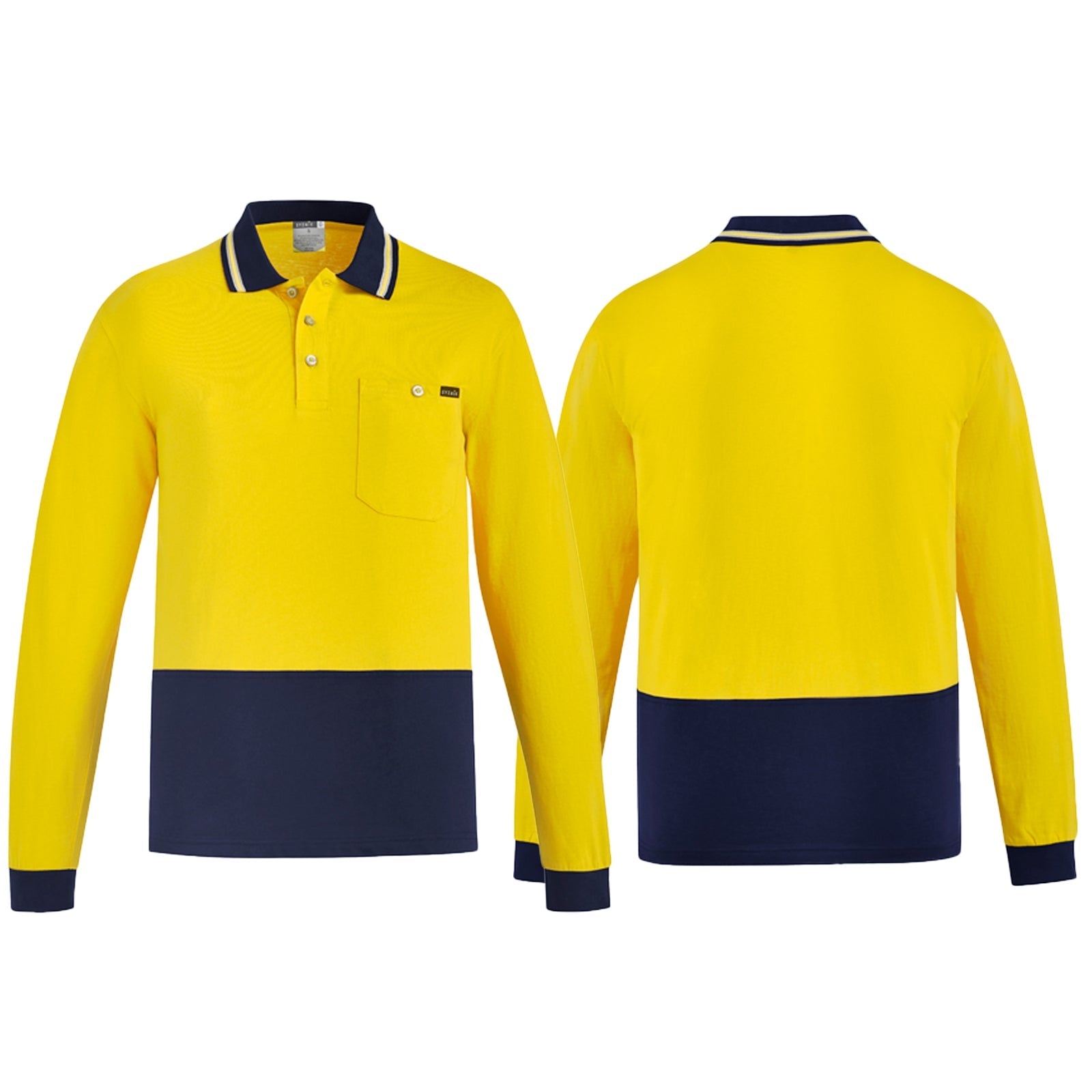 Men's High Visibility 100% Cotton Long Sleeve Polo - SunSafe Australia
