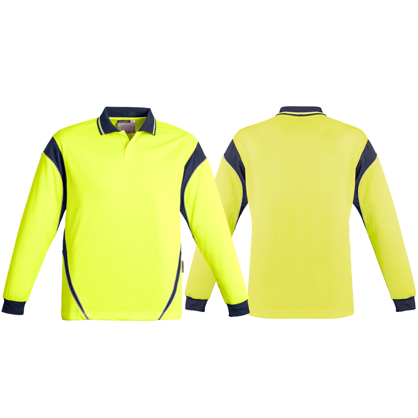 Men's High Visibility Aztec Food Industry Safe Long Sleeve Polo ZH249 - SunSafe Australia