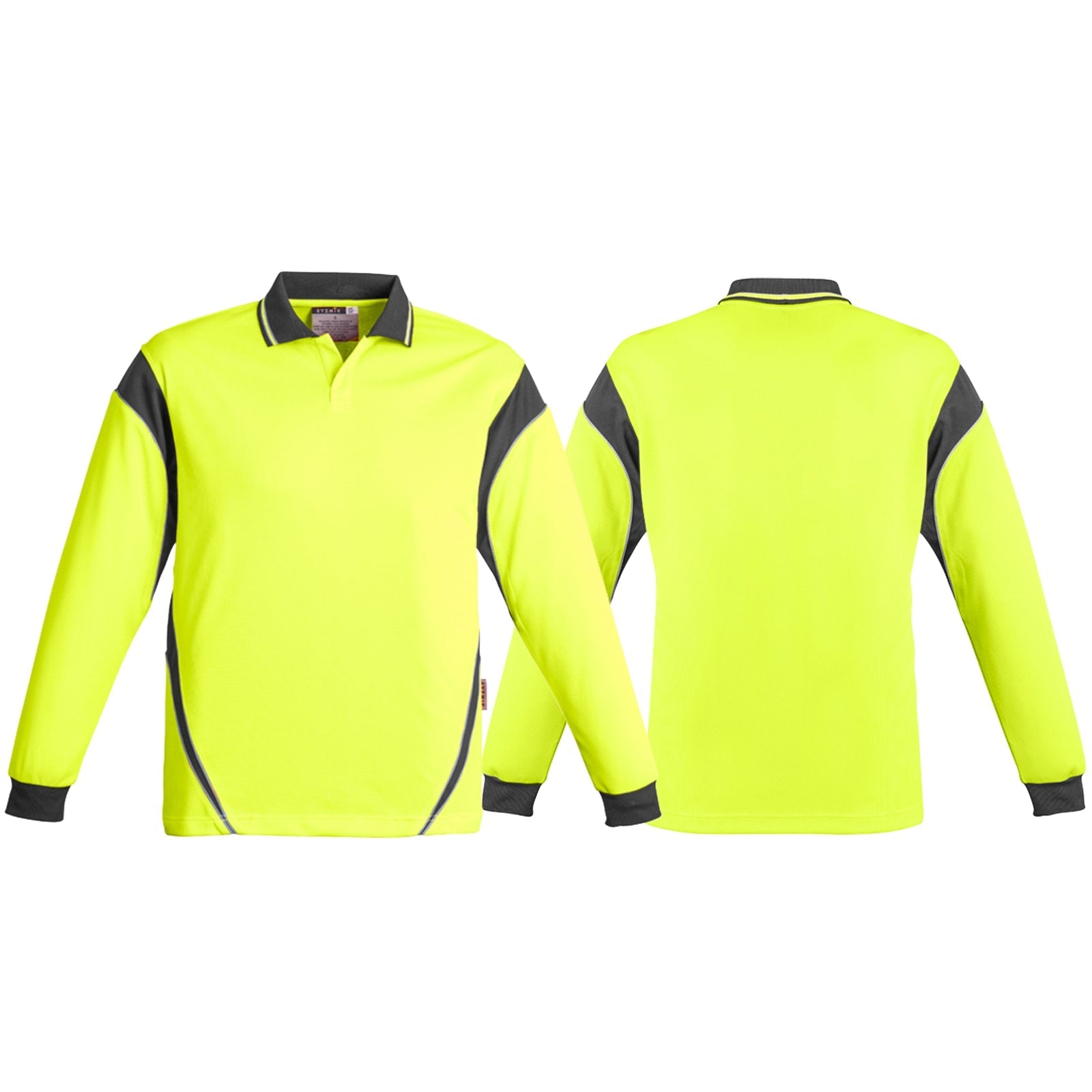 Men's High Visibility Aztec Food Industry Safe Long Sleeve Polo ZH249 - SunSafe Australia