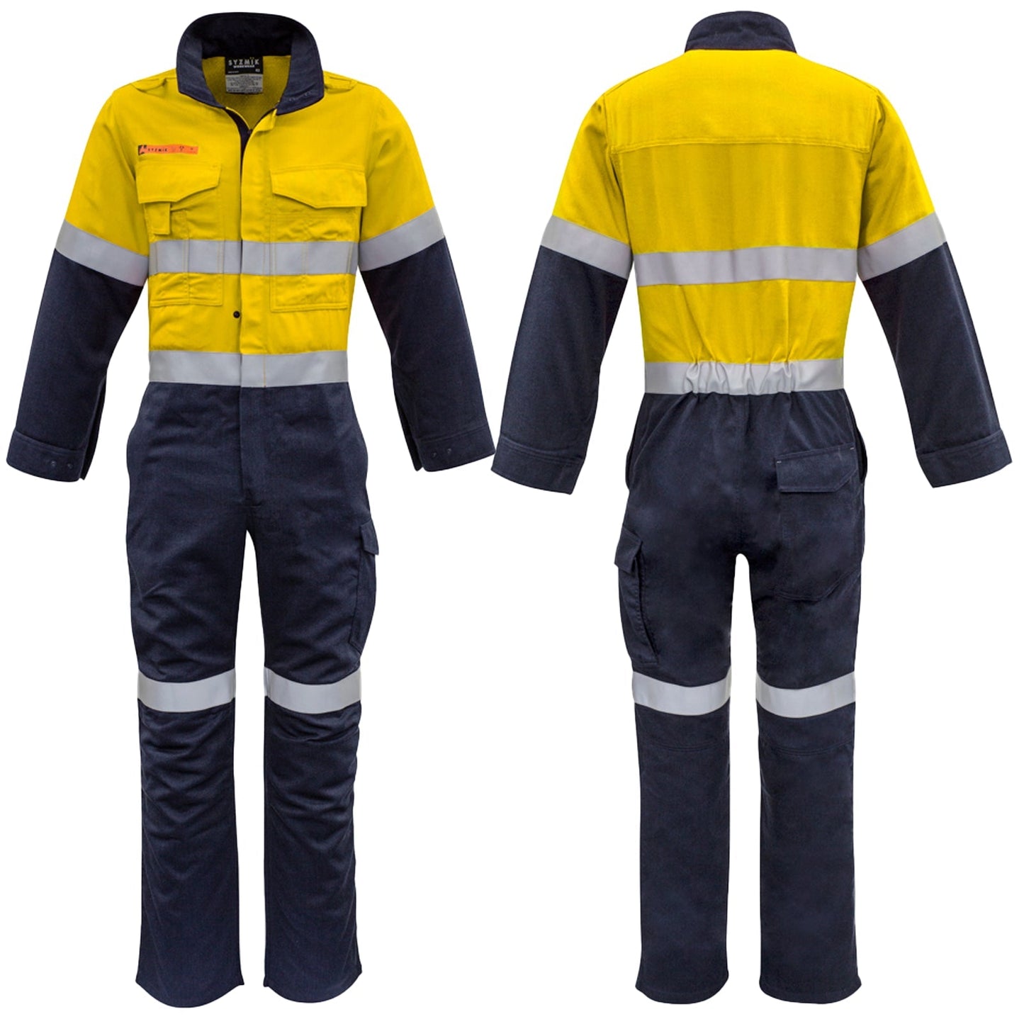 Mens High Visibility Flame HRC 2 Hoop Taped Spliced Overall ZC525 - SunSafe Australia