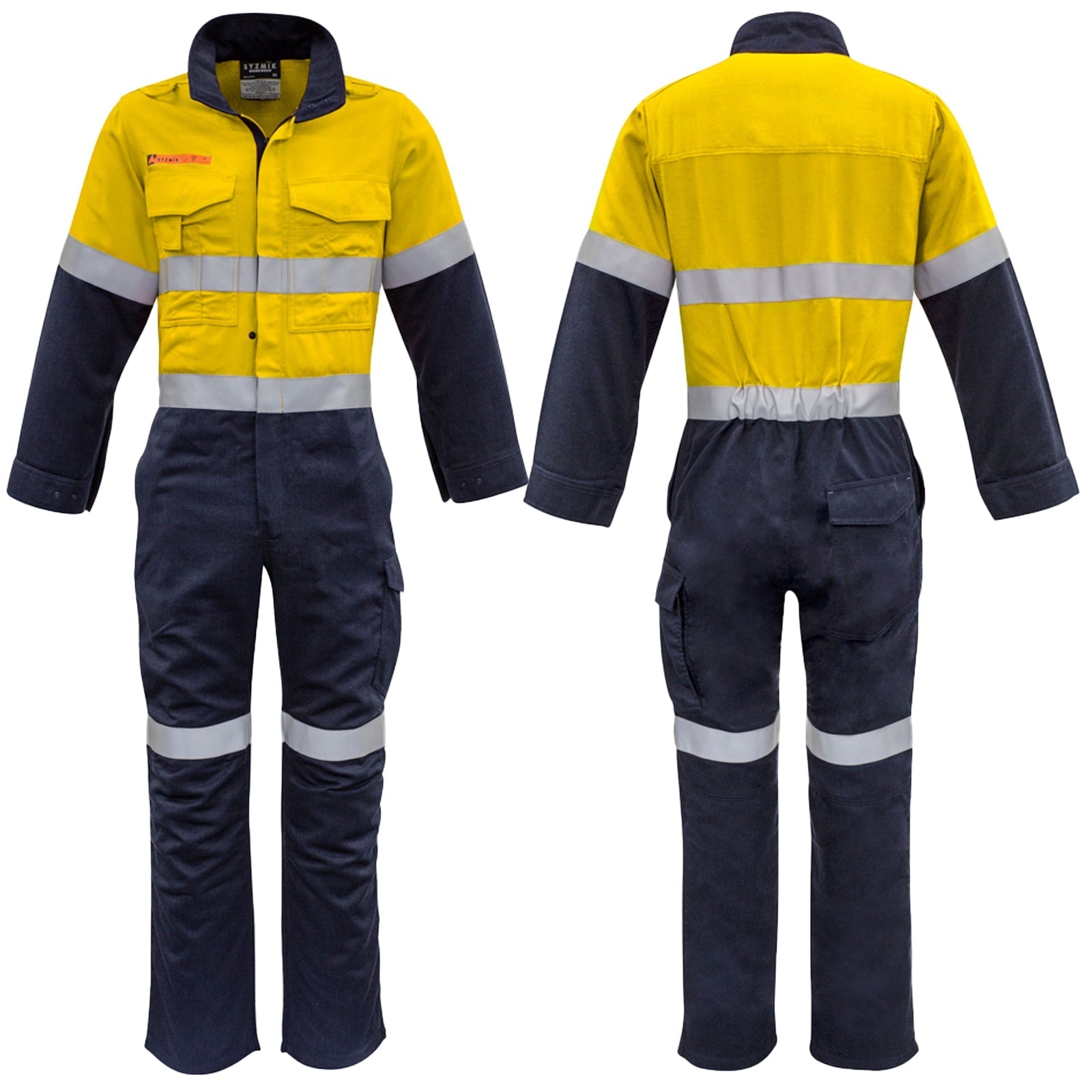 Mens High Visibility Flame HRC 2 Hoop Taped Spliced Overall ZC525 - SunSafe Australia