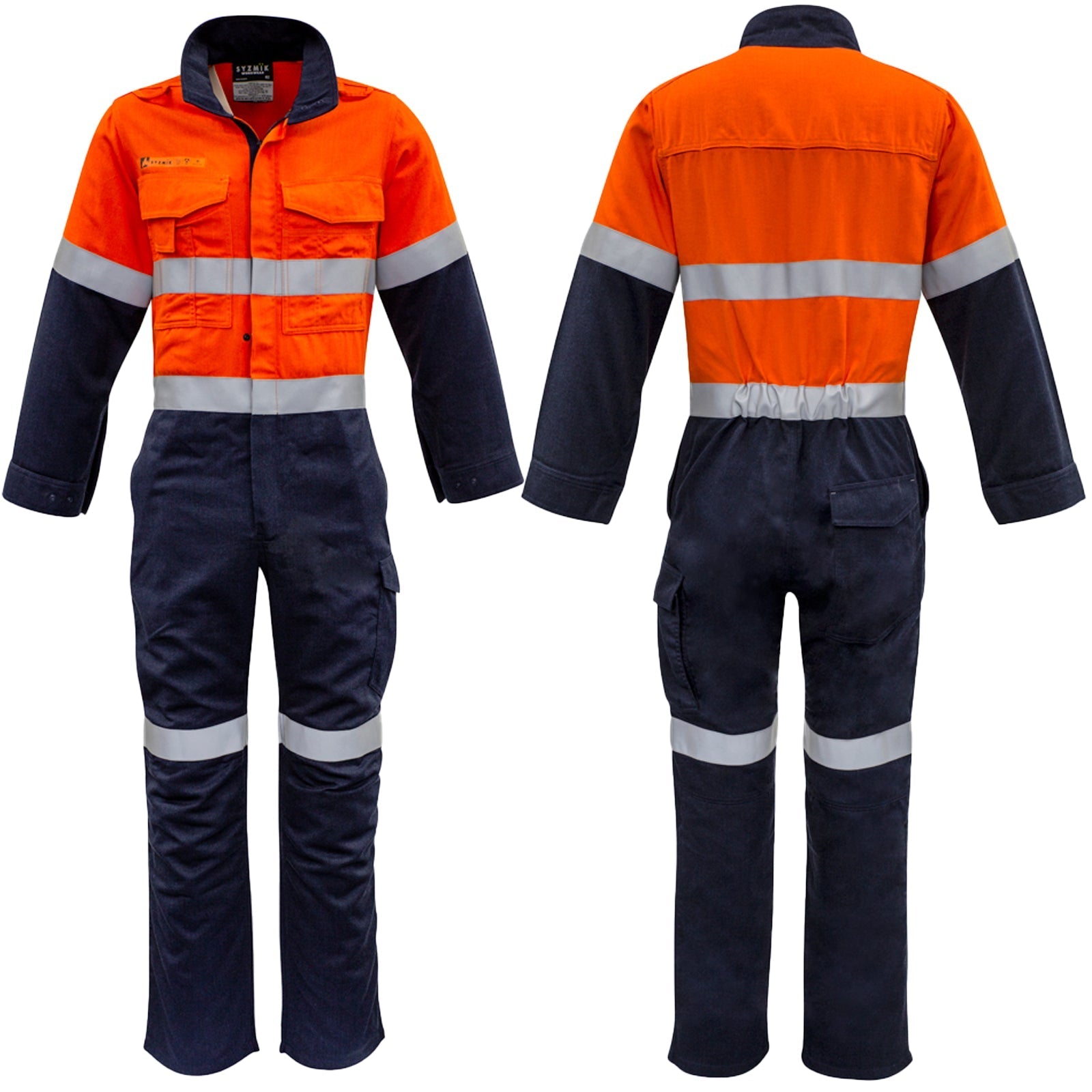 Mens High Visibility Flame HRC 2 Hoop Taped Spliced Overall ZC525 - SunSafe Australia