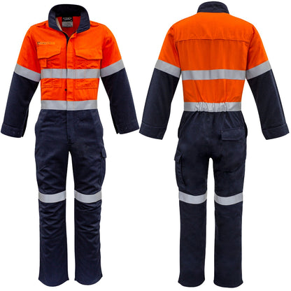 Mens High Visibility Flame HRC 2 Hoop Taped Spliced Overall ZC525 - SunSafe Australia