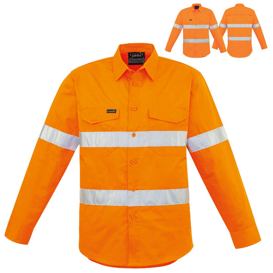 Syzmik Men's High Visibility Hoop Taped Long Sleeve Shirt