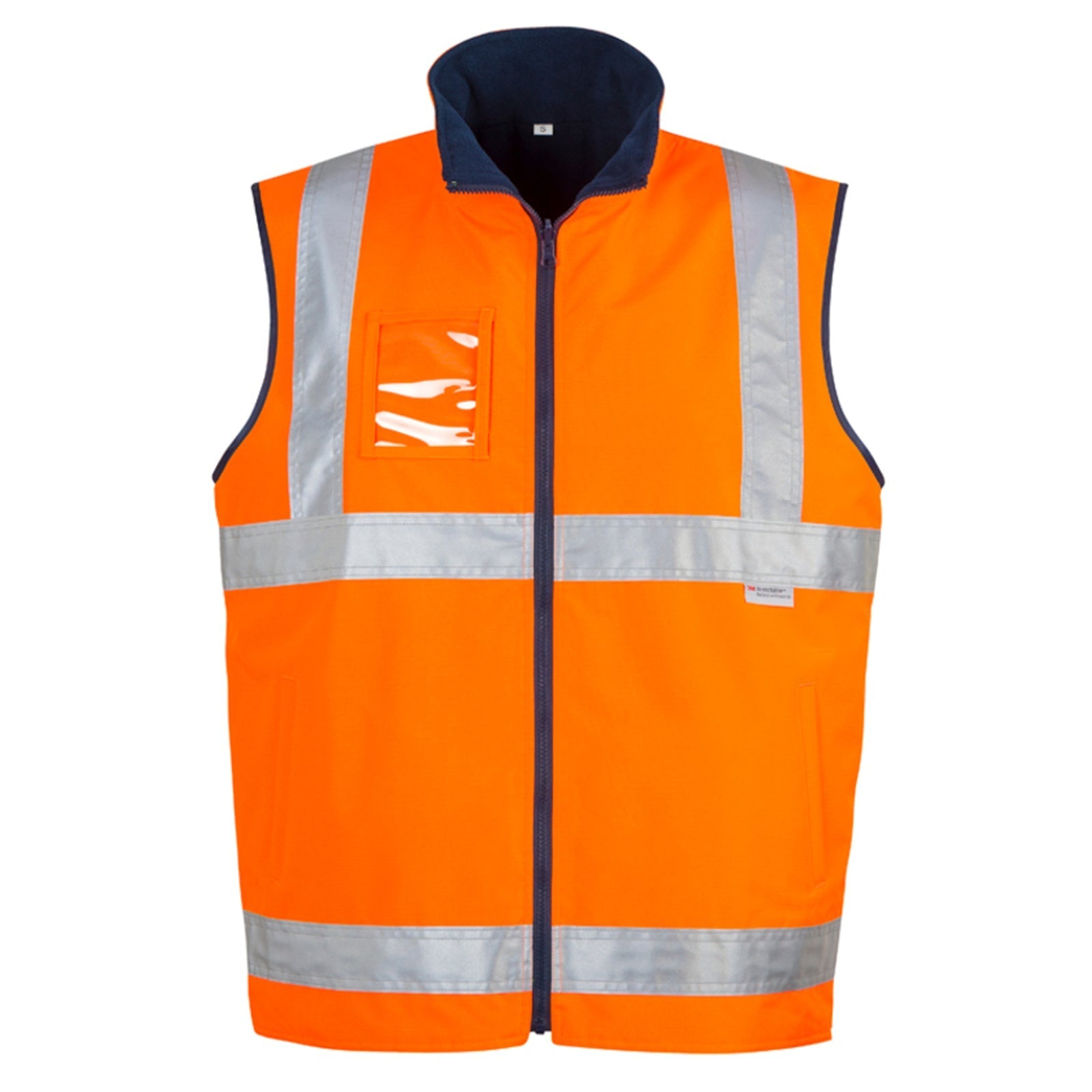 Mens High Visibility Lightweight Fleece Lined Reversible Vest ZV358 - SunSafe Australia