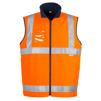 Mens High Visibility Lightweight Fleece Lined Reversible Vest ZV358 - SunSafe Australia
