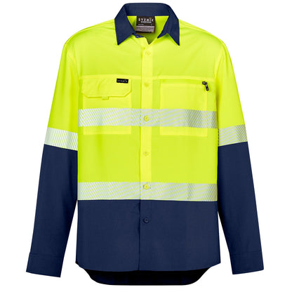 Men's High Visibility Outdoor Segmented Tape Long Sleeve Shirt ZW470 - SunSafe Australia