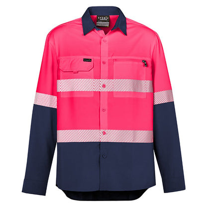 Men's High Visibility Outdoor Segmented Tape Long Sleeve Shirt ZW470 - SunSafe Australia