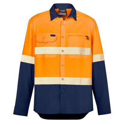 Men's High Visibility Outdoor Segmented Tape Long Sleeve Shirt ZW470 - SunSafe Australia
