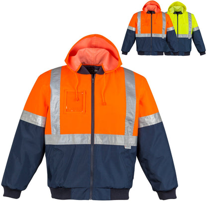 Men's High Visibility Quilted Flying Jacket – Waterproof & Insulated Hi - Vis Workwear - SunSafe Australia