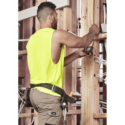 Syzmik Men's High Visibility Sleeveless Tee ZH297 in High Vis Orange