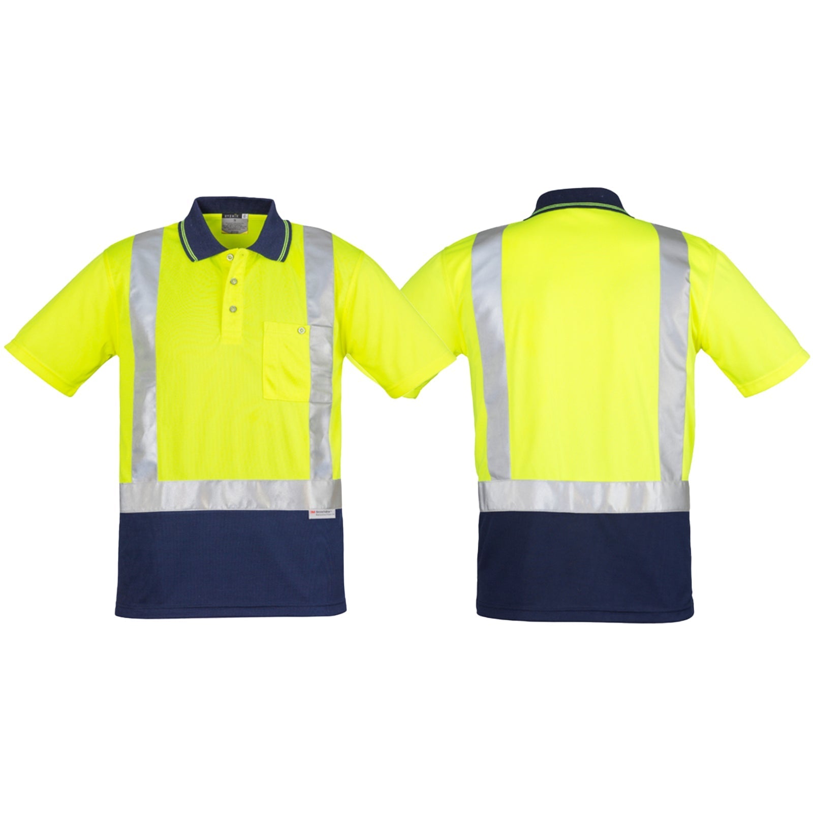 Men's High Visibility Spliced Short Sleeve Shoulder Taped Polo ZH233 - SunSafe Australia