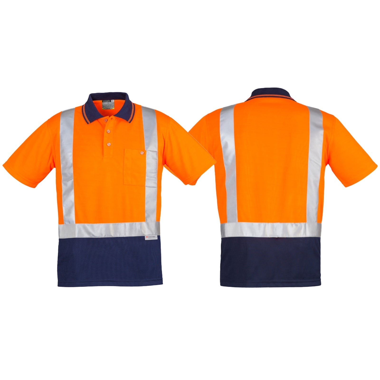 Men's High Visibility Spliced Short Sleeve Shoulder Taped Polo ZH233 - SunSafe Australia