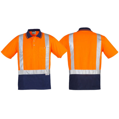 Men's High Visibility Spliced Short Sleeve Shoulder Taped Polo ZH233 - SunSafe Australia