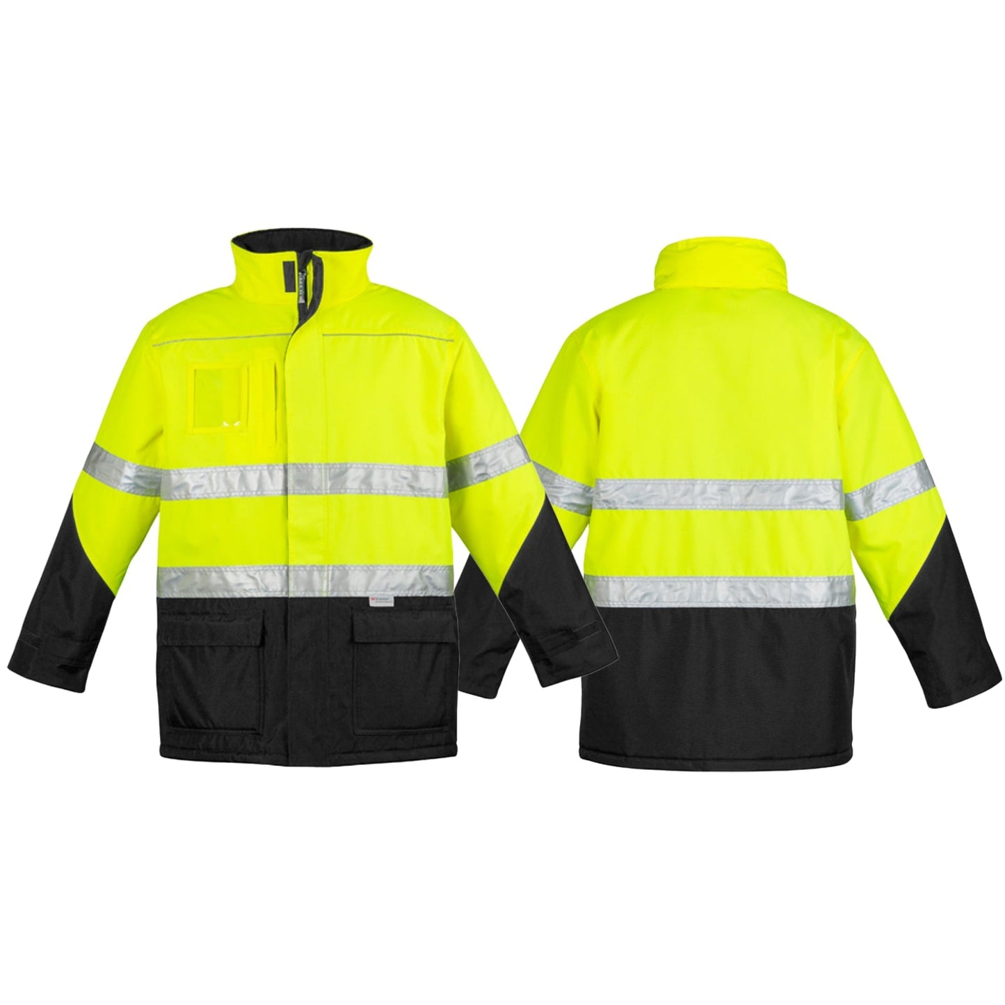 Men's High Visibility Storm Jacket – Waterproof & Quilted Hi - Vis Outerwear - SunSafe Australia