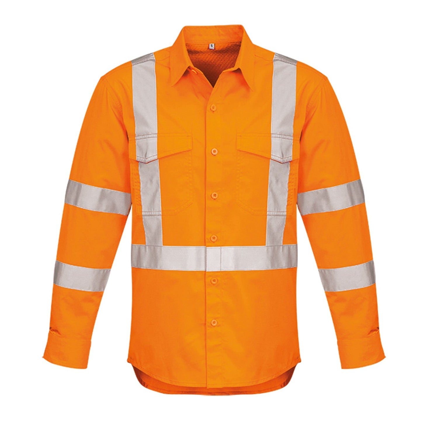 Mens High Visibility "X" Back Long Sleeve Shirt ZW690 - SunSafe Australia