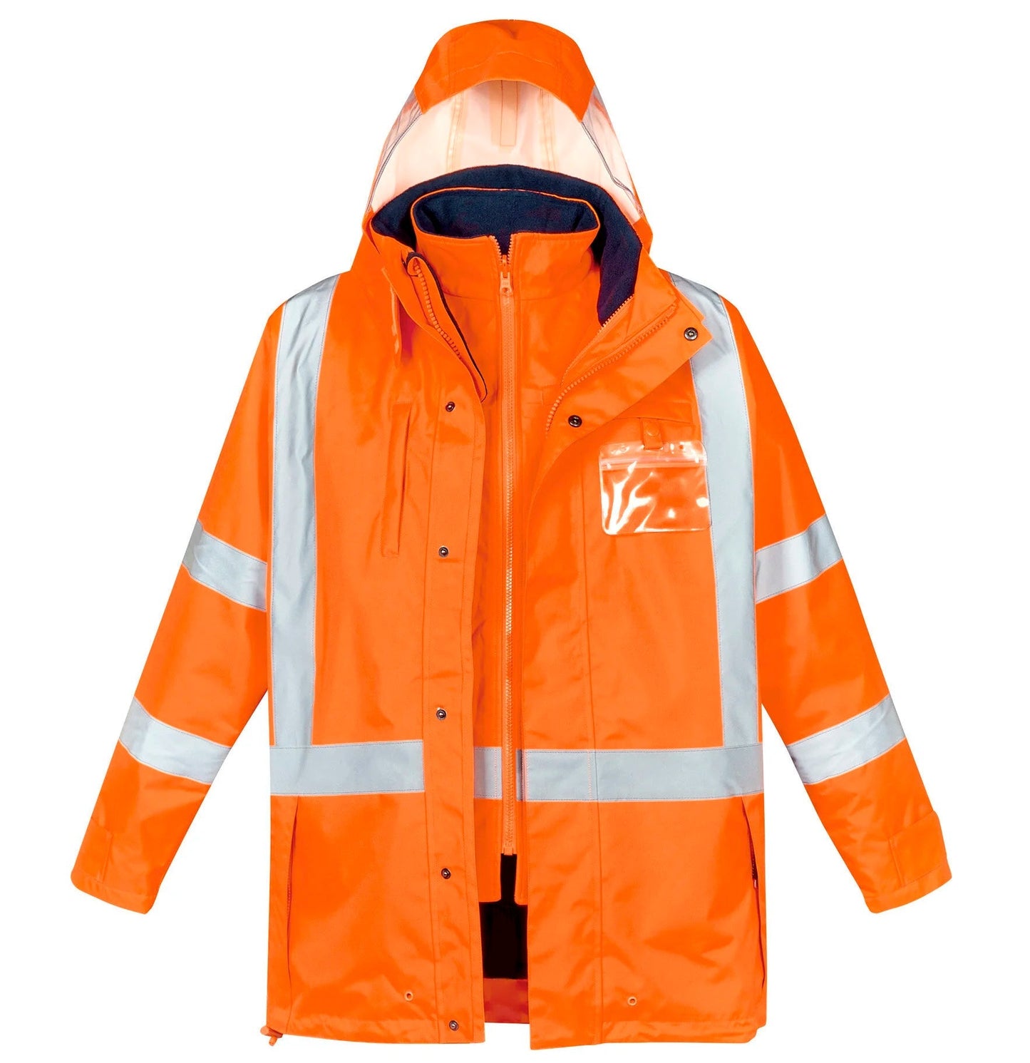 Men's High Visibility X Back Taped 4 in 1 Waterproof Jacket ZJ616 - SunSafe Australia