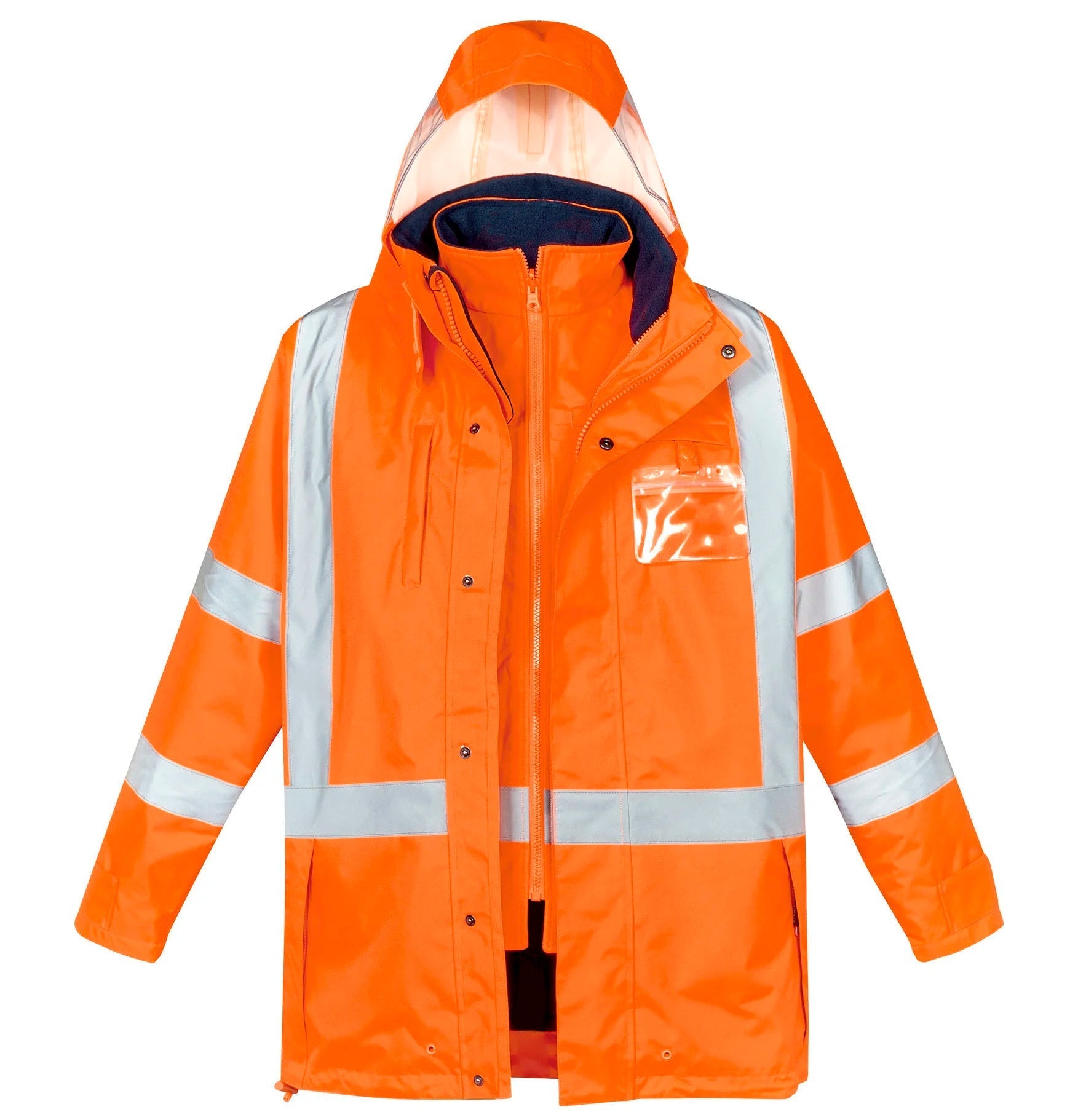 Men's High Visibility X Back Taped 4 in 1 Waterproof Jacket ZJ616 - SunSafe Australia