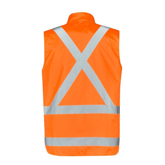 Men's High Visibility X Back Taped 4 in 1 Waterproof Jacket ZJ616 - SunSafe Australia