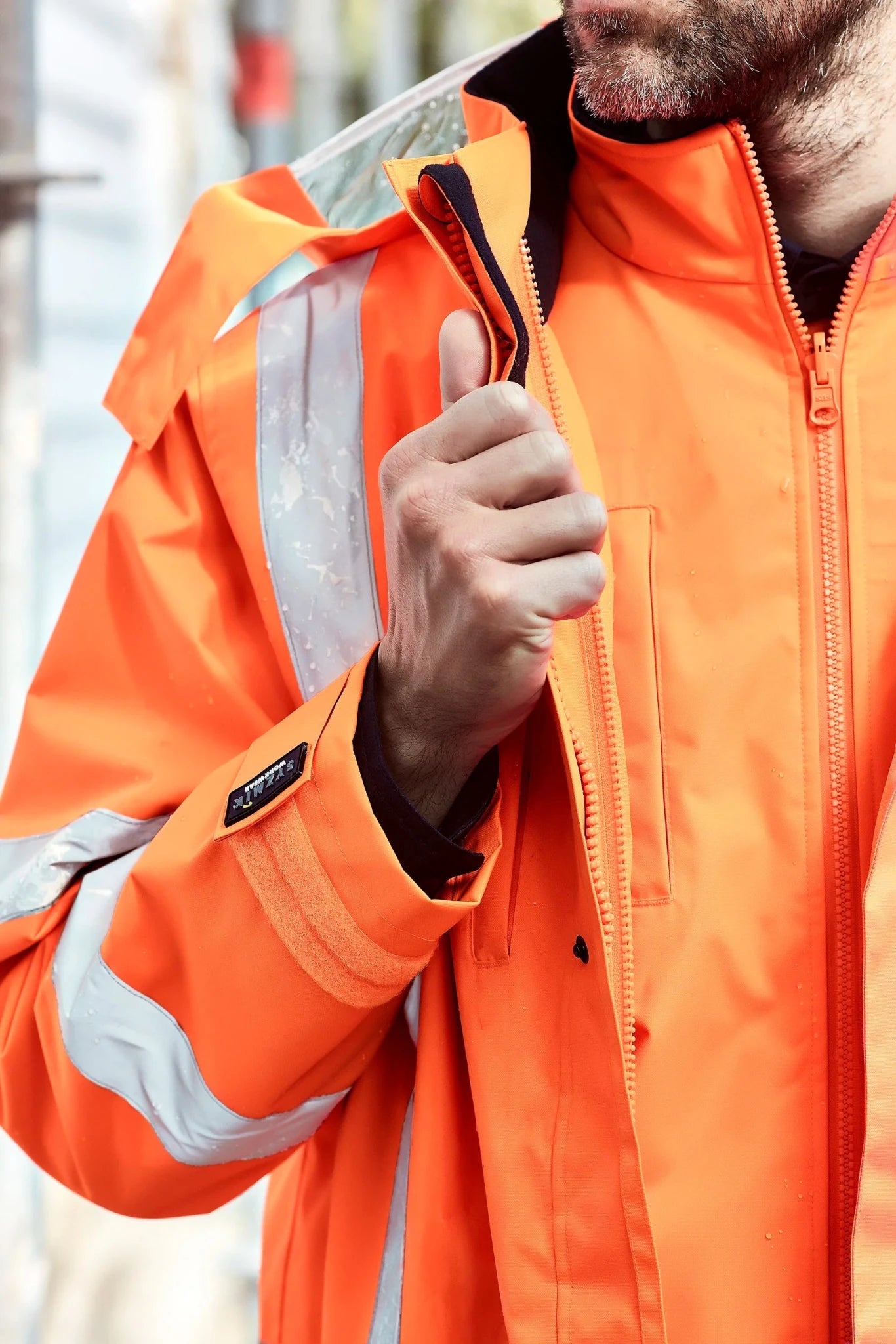 Men's High Visibility X Back Taped 4 in 1 Waterproof Jacket ZJ616 - SunSafe Australia