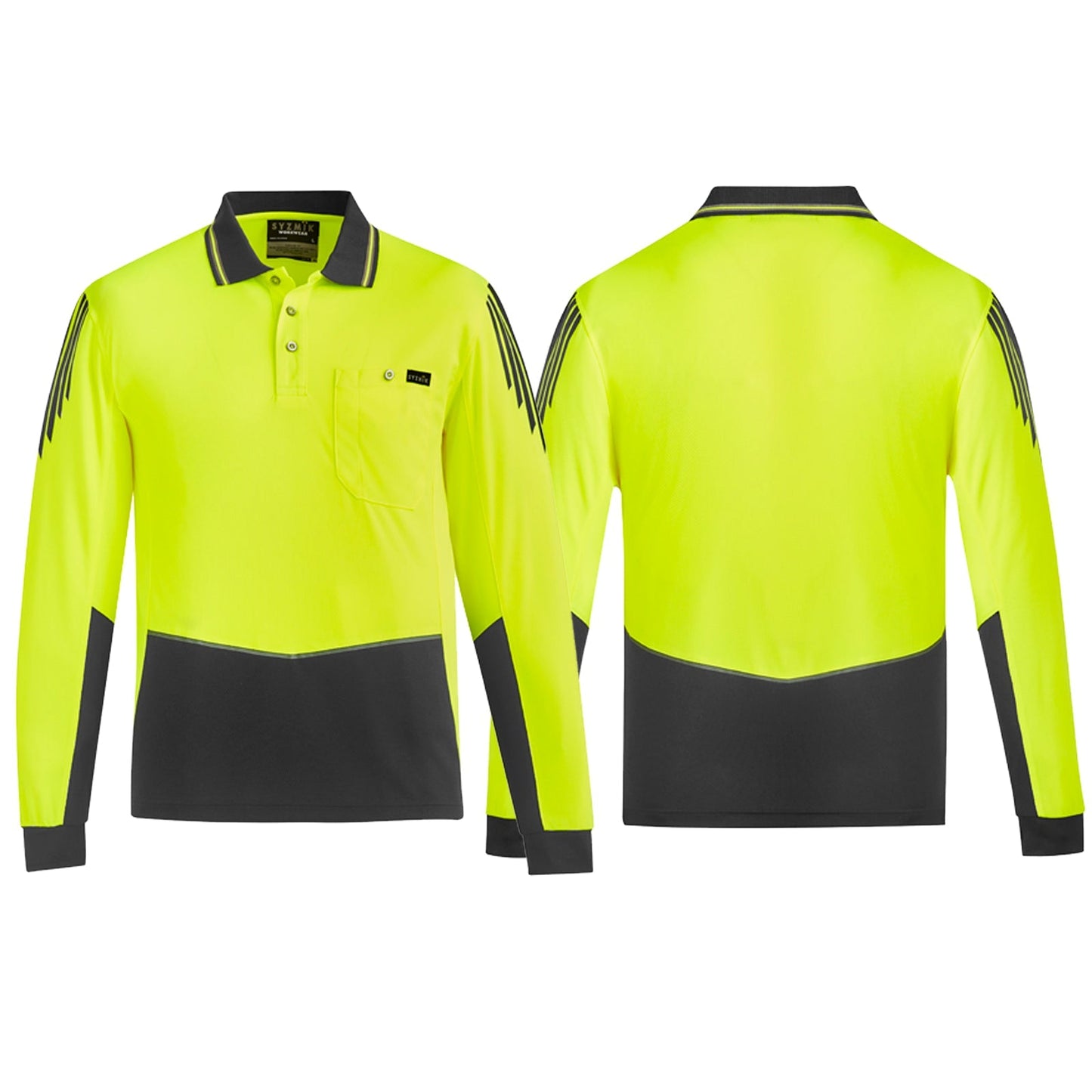Men's Highly Breathable Flux Long Sleeve Polo ZH310 - SunSafe Australia