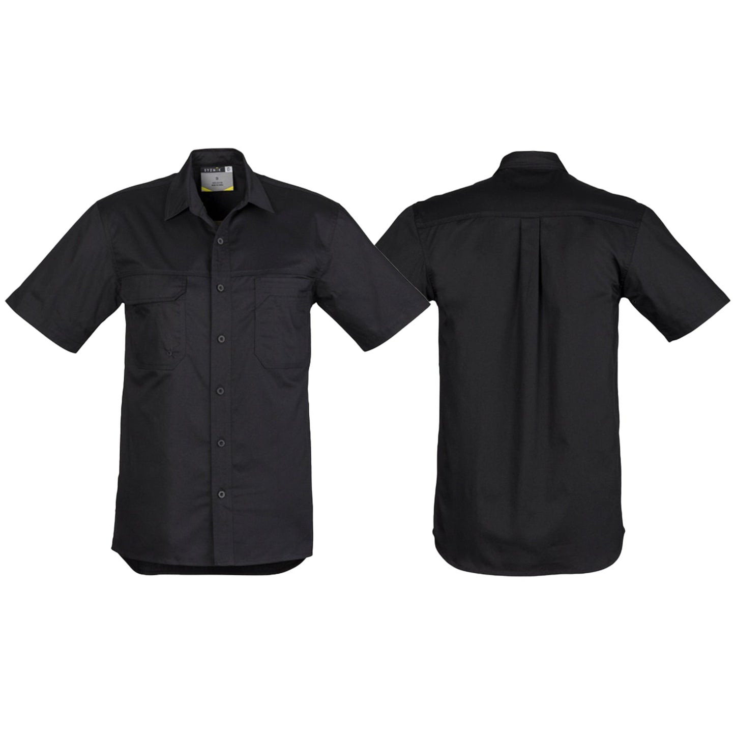 Syzmik Men's Lightweight Tradie Short Sleeve Shirt in Black